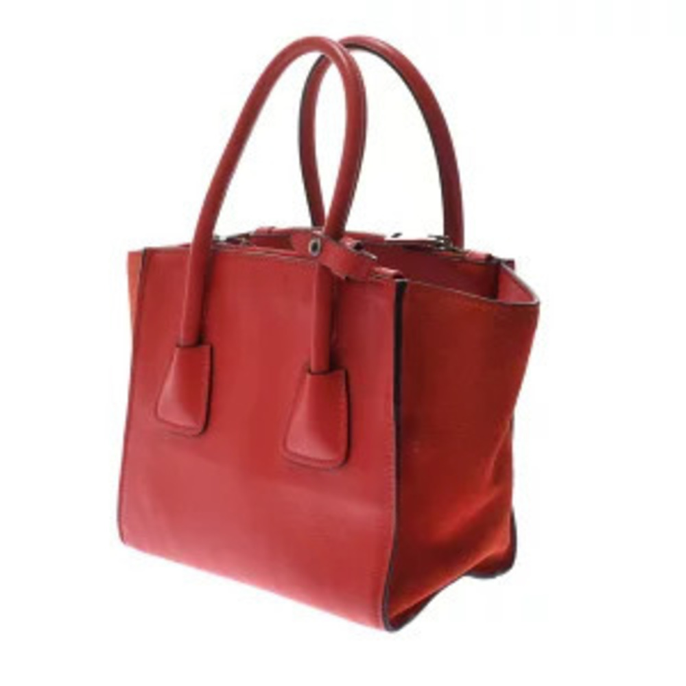 Prada Calfskin Suede Red Handbag Bag